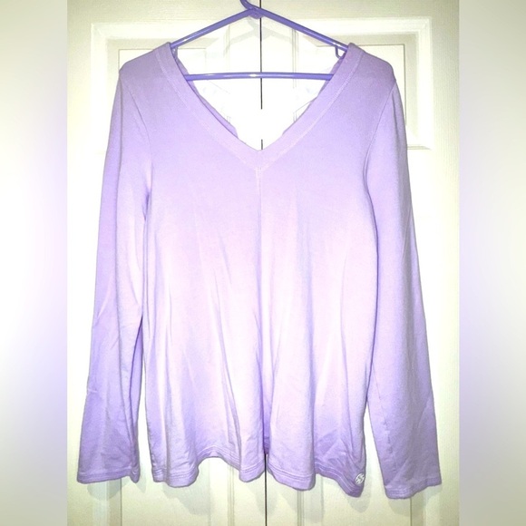 Lilly Pulitzer Tops - Lilly Pulitzer Luxletic Areli Pullover Lilac Light Verbena V-Neck Soft Sz S EUC